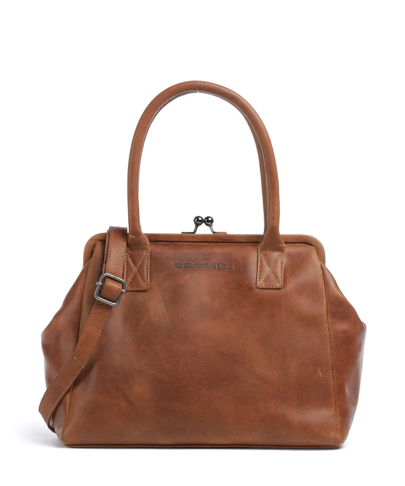 The Chesterfield Brand Wax Pull Up Cow Dorin Schultertasche cognac