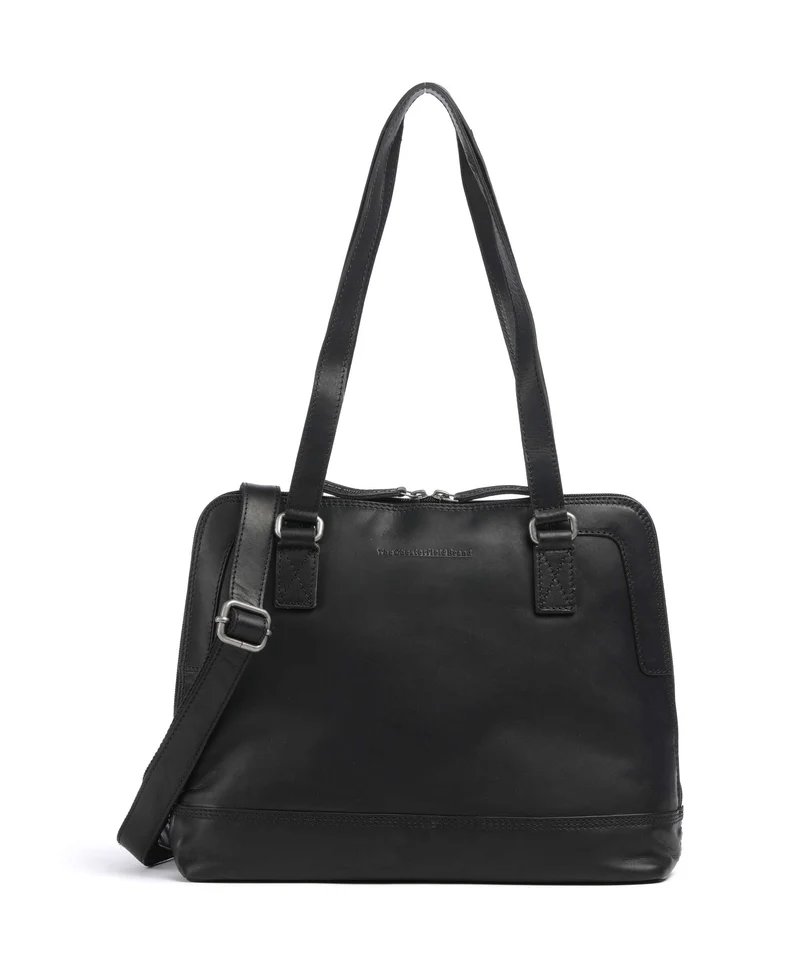 The Chesterfield Brand Wax Pull Up Cow Seron Schultertasche black