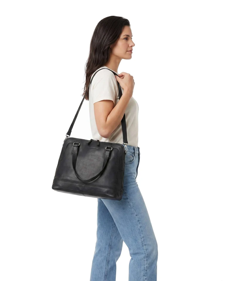 The Chesterfield Brand Wax Pull Up Cow Seron Schultertasche black