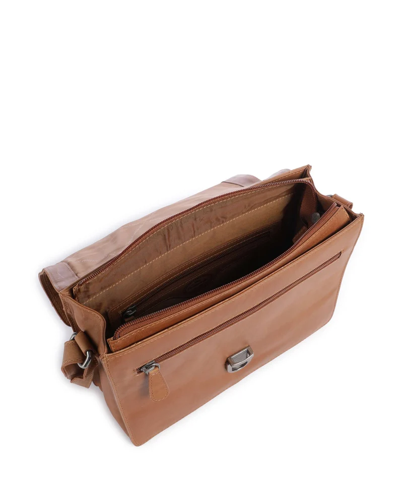 The Chesterfield Brand Wax Pull Up Cow Lunor Schultertasche cognac