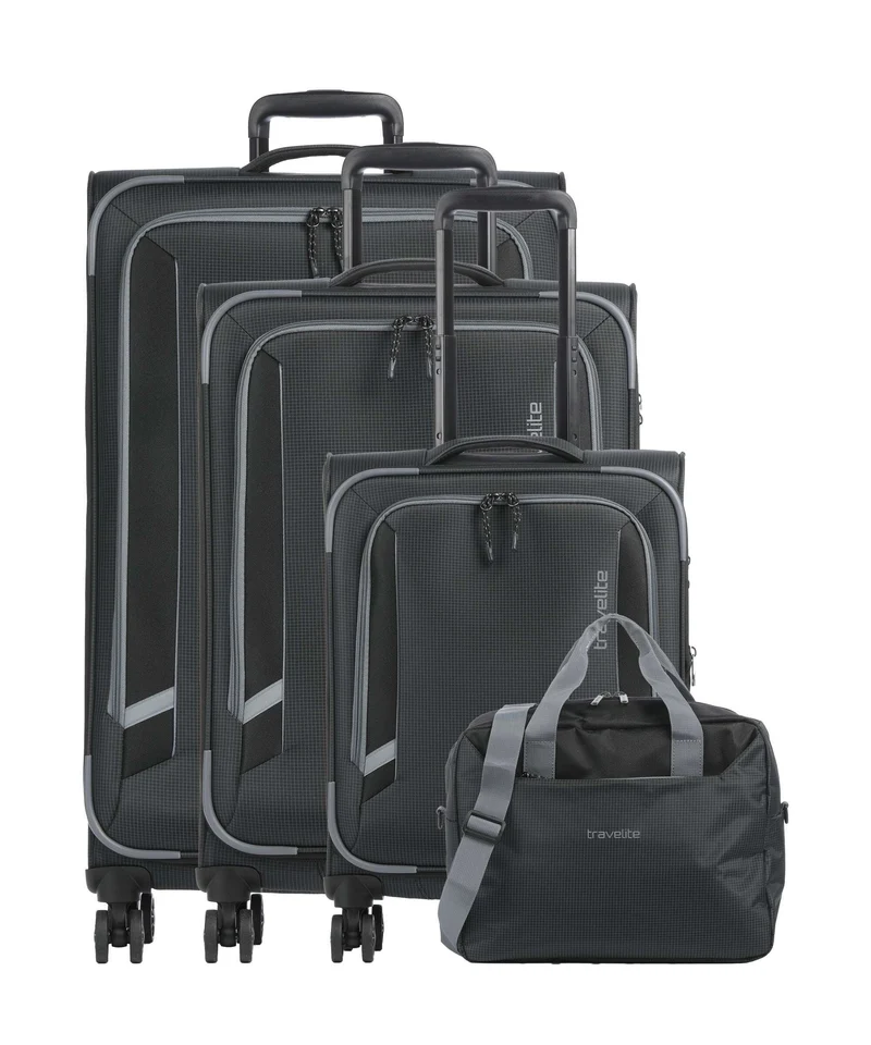 Travelite Corsiica 4-Rollen Trolley Set black