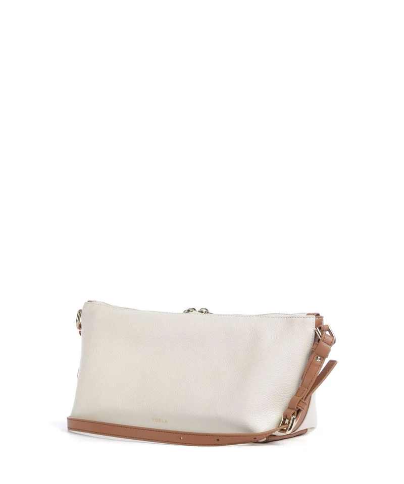 Furla Debby Mini Schultertasche panna/brandy