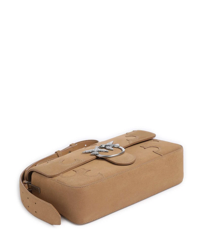 Pinko Love One Classic Slouchy Schultertasche beige/scoiattolo/old silver