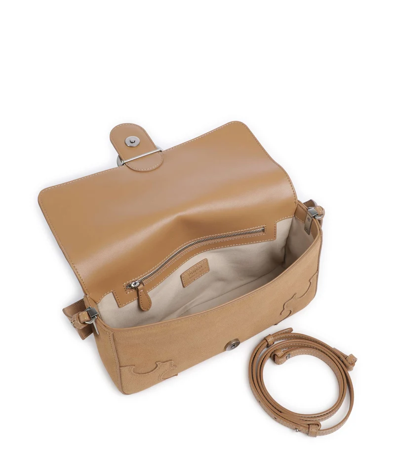 Pinko Love One Classic Slouchy Schultertasche beige/scoiattolo/old silver