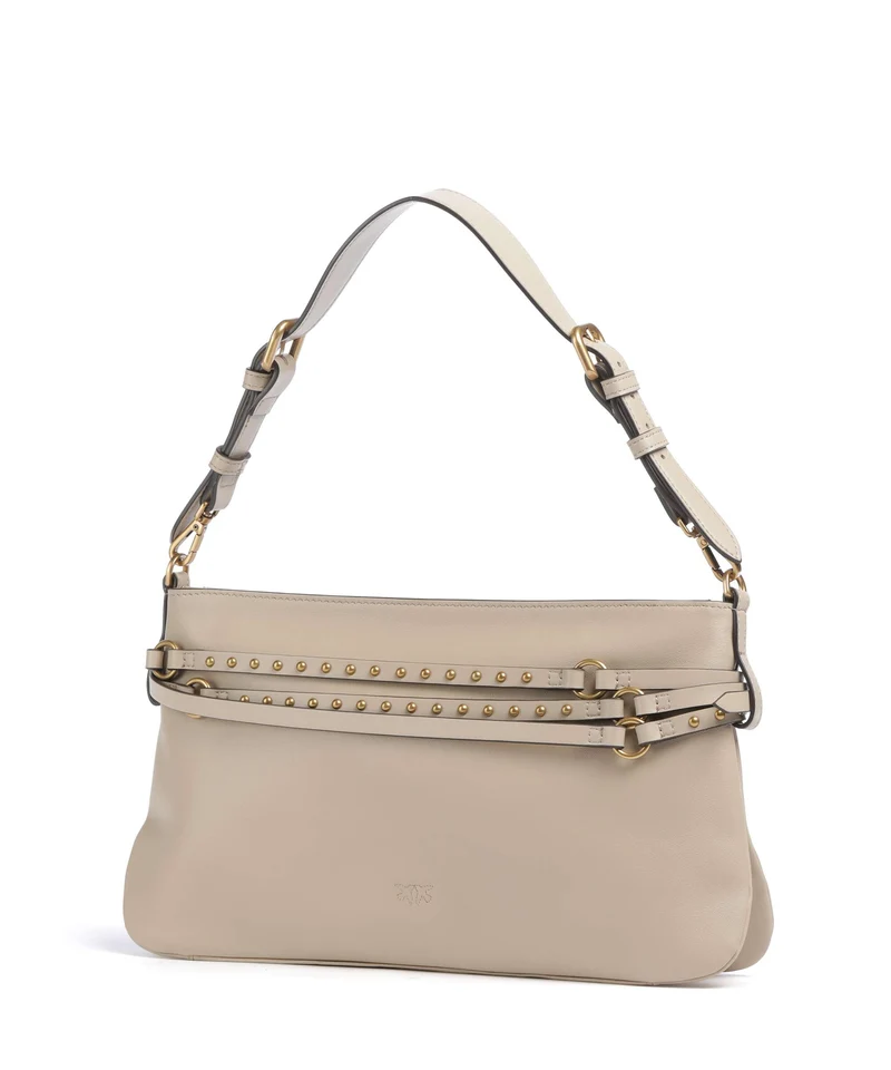 Pinko Belt Classic Schultertasche beige/grigio fumo/antique gold