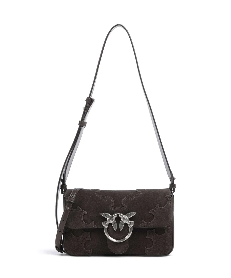 Pinko Love One Mini Slouchy Umhängetasche marrone/chicco di caffe/old silver