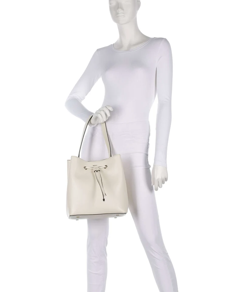 BOSS Sandy Bucket Handtasche open white