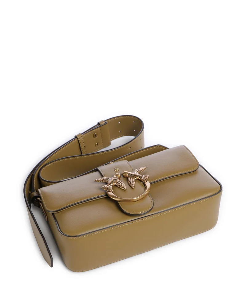 Pinko Love One Mini Slouchy Schultertasche verde canguro/antique gold