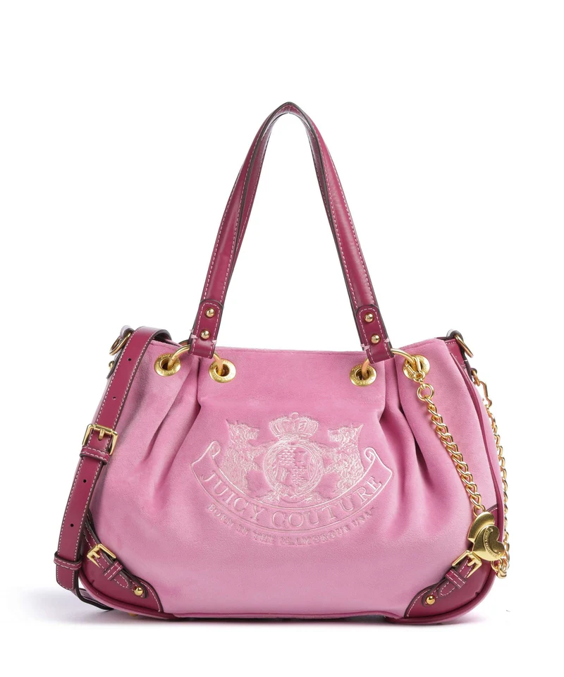 Juicy Couture Twig Narrative Velvet M Beuteltasche super pink