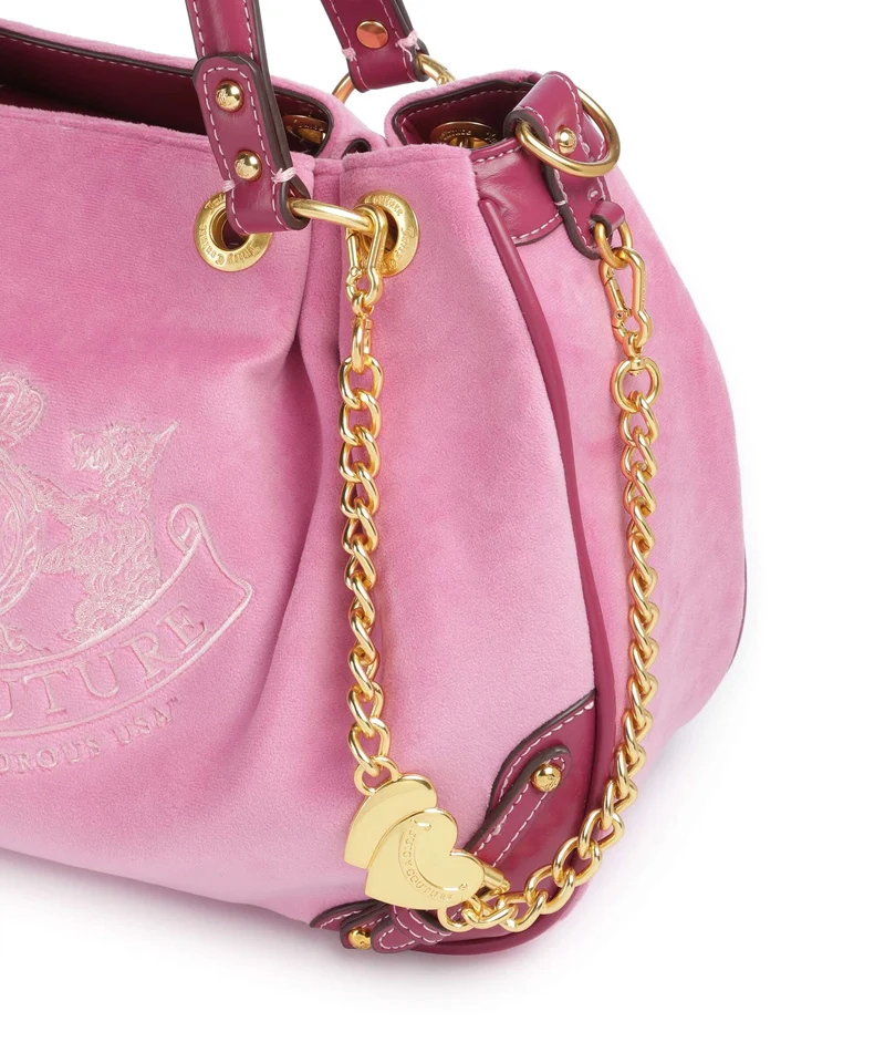 Juicy Couture Twig Narrative Velvet M Beuteltasche super pink