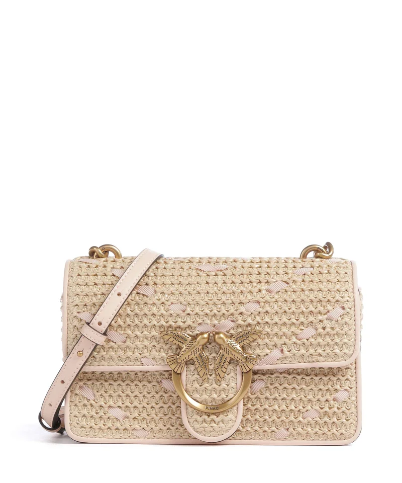 Pinko Love One Mini Umhängetasche paglia/rosa/antique gold