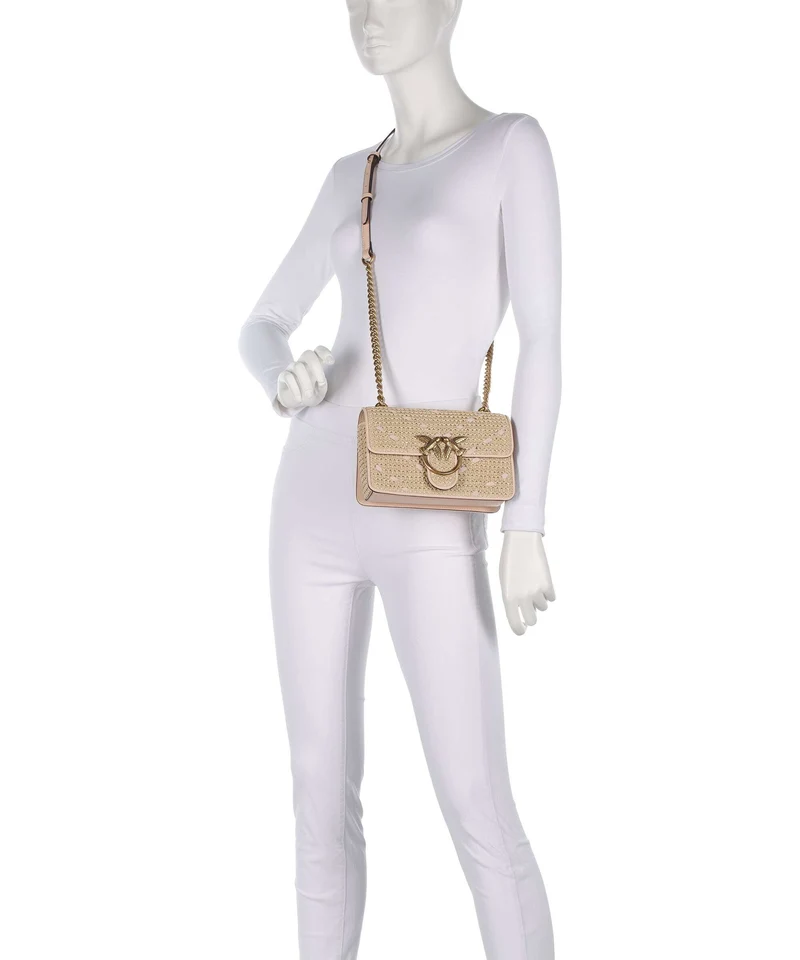 Pinko Love One Mini Umhängetasche paglia/rosa/antique gold