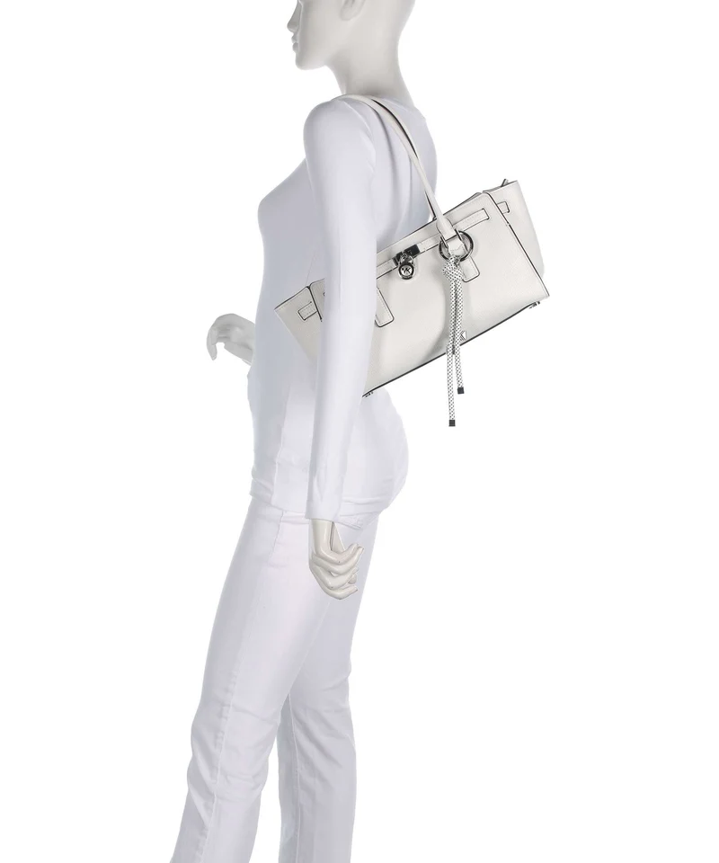 Michael Kors Hamilton Moderne Small Schultertasche optic white