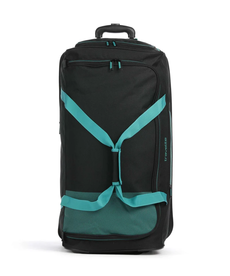 Travelite Basics Rollenreisetasche schwarz/petrol
