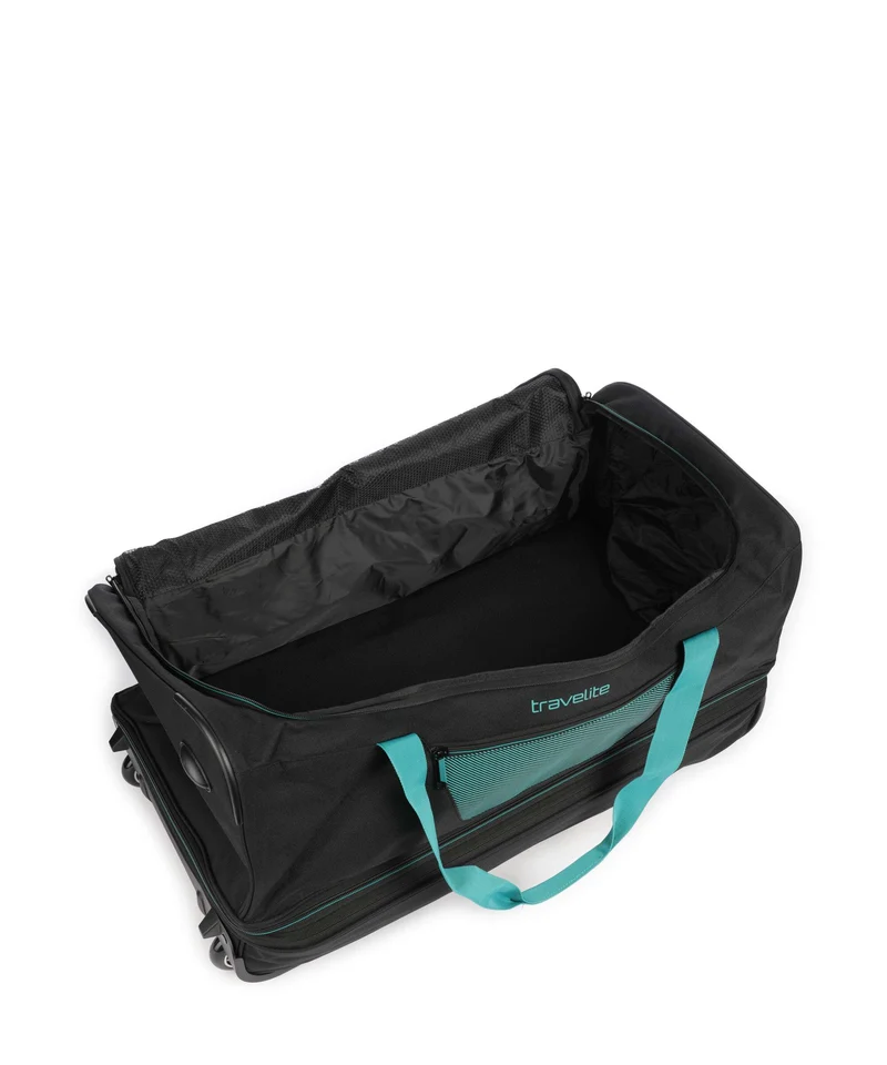 Travelite Basics Rollenreisetasche schwarz/petrol