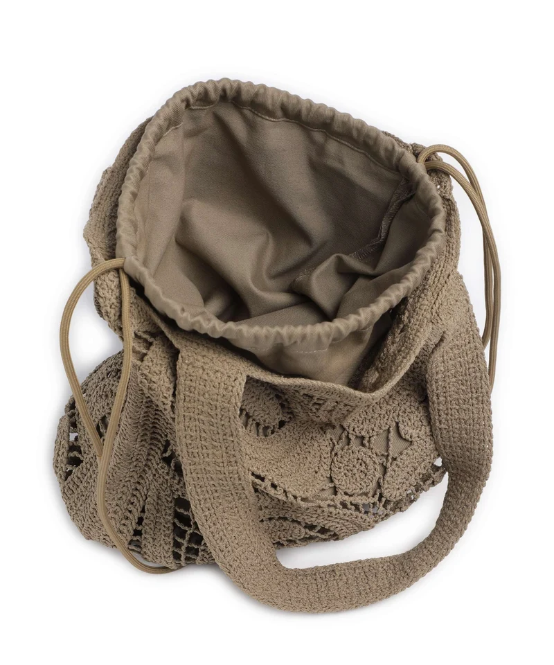 Pinko Crochet Geometrico Beuteltasche verde canguro