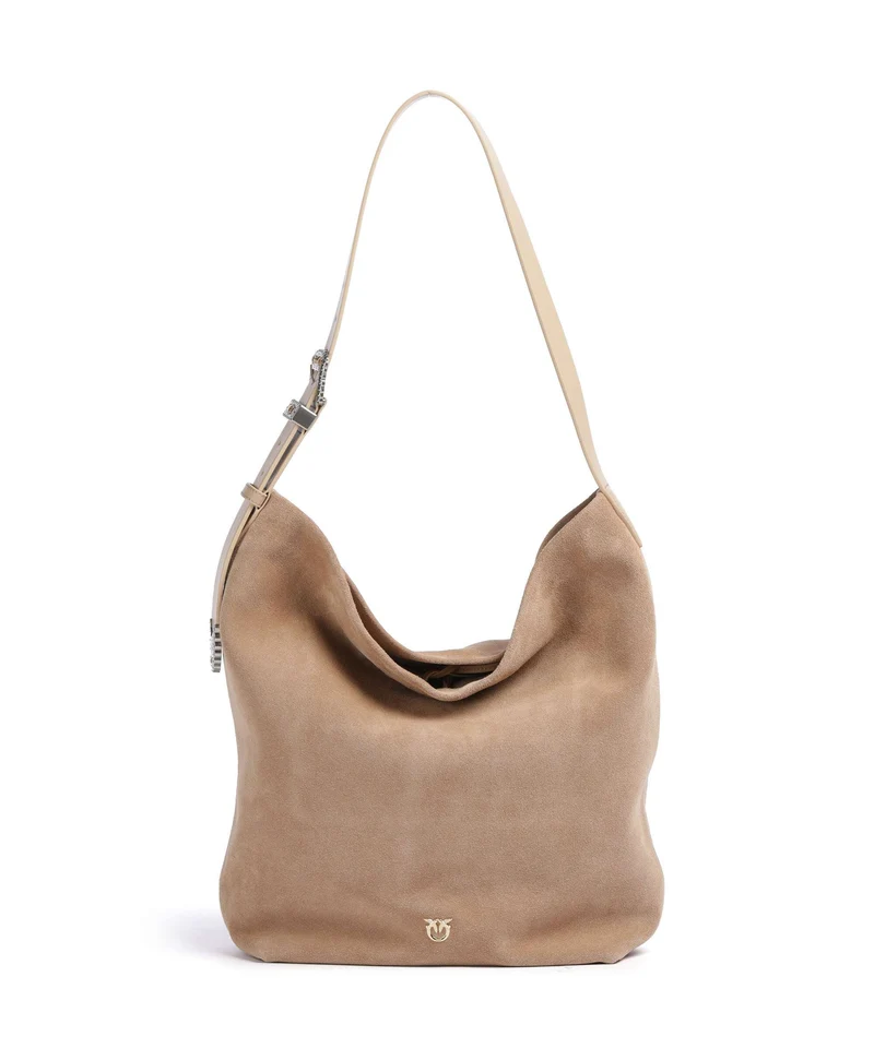 Pinko Big Beuteltasche beige/scoiattolo/gal mix gold