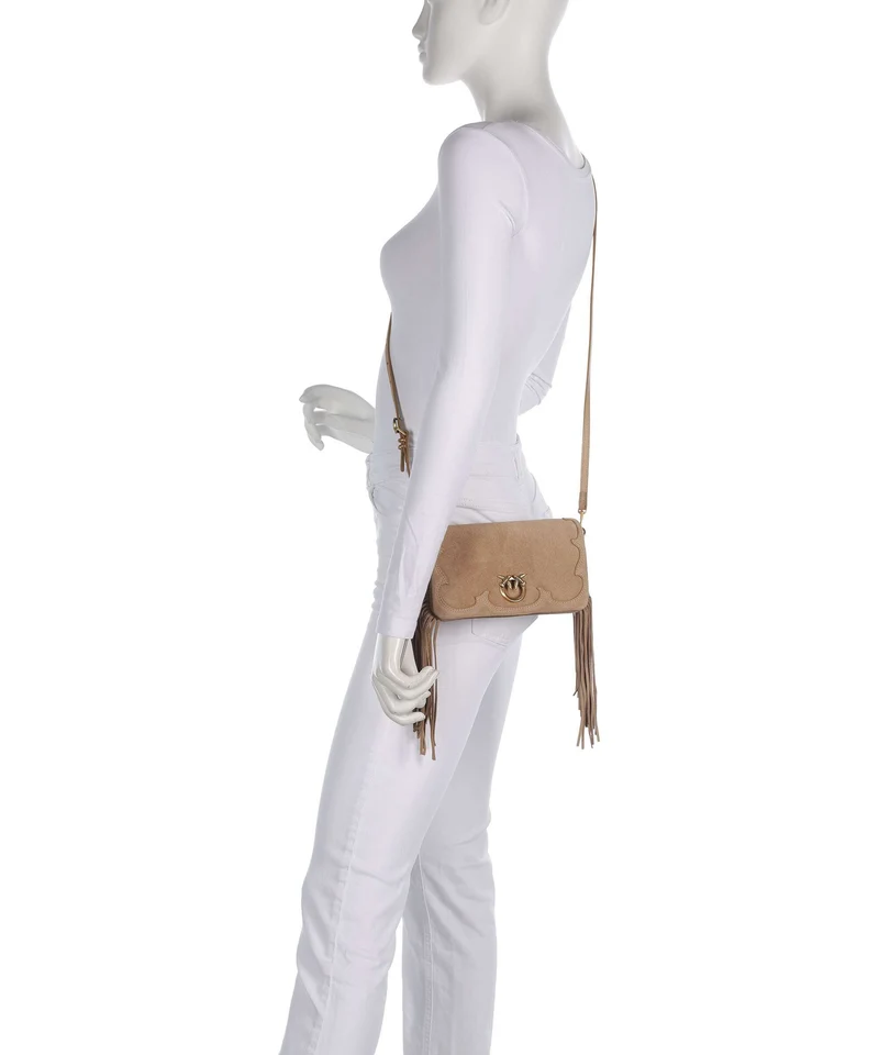 Pinko Love Click Soft Horizontal Mini Umhängetasche beige/scoiattolo/antique gold