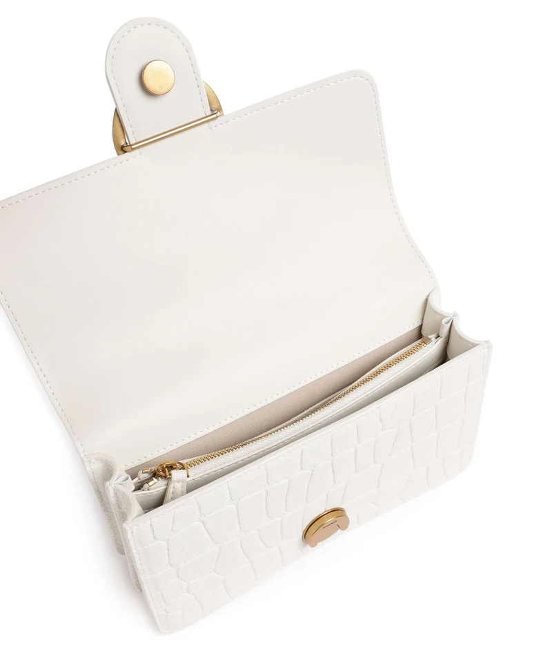 Pinko Love One Mini Schultertasche bianco nembo/antique gold