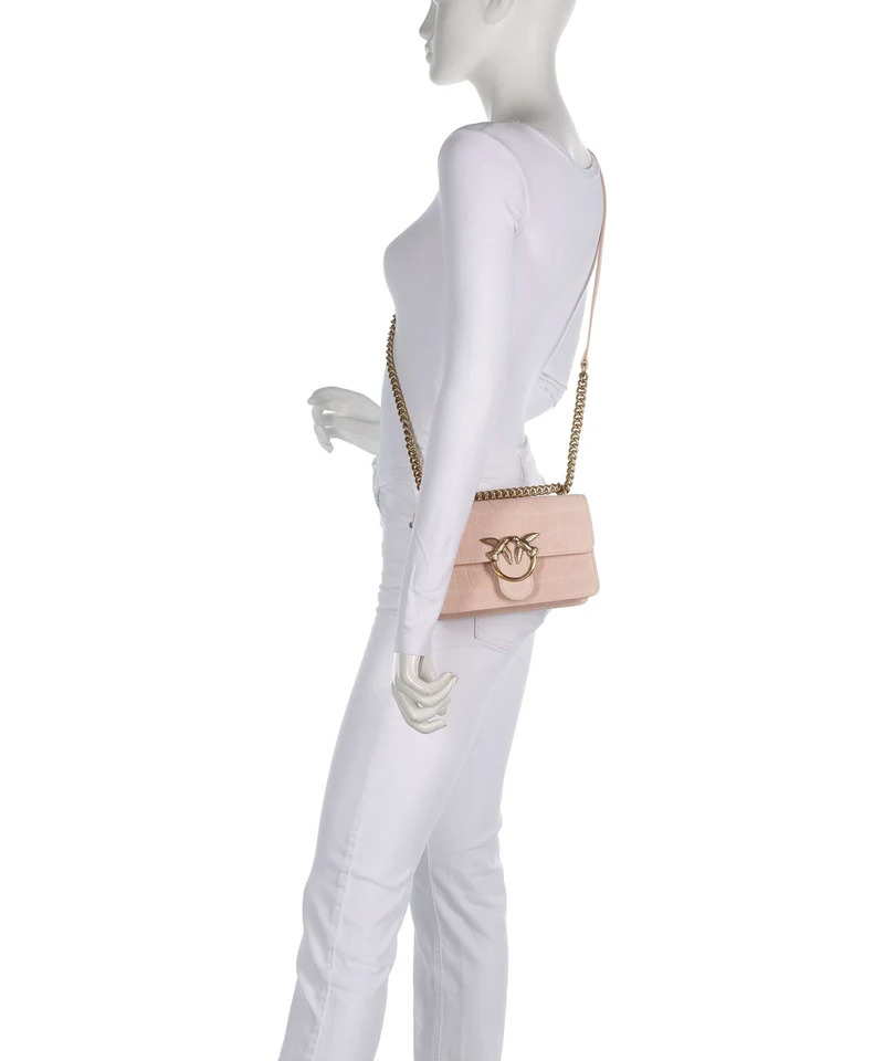 Pinko Love One Mini Schultertasche light pink/antique gold
