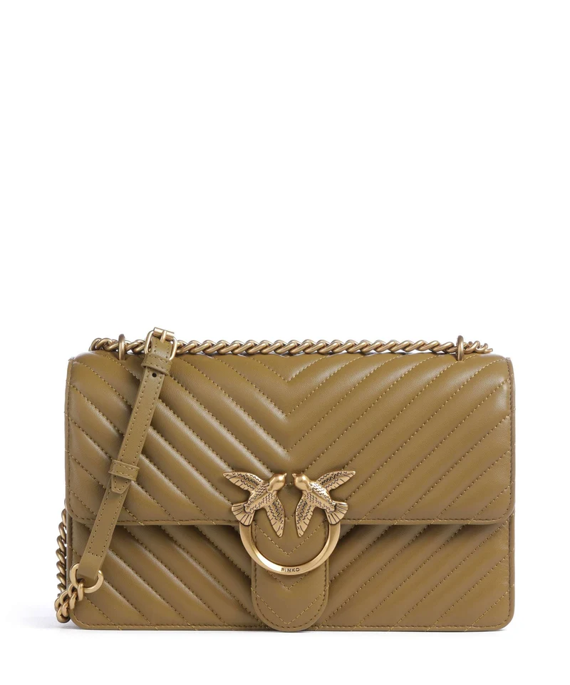 Pinko Love One Classic Schultertasche verde canguro/antique gold
