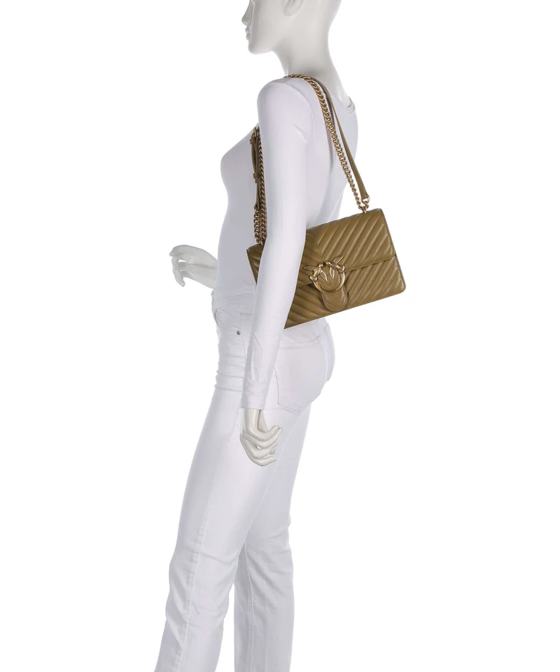 Pinko Love One Classic Schultertasche verde canguro/antique gold