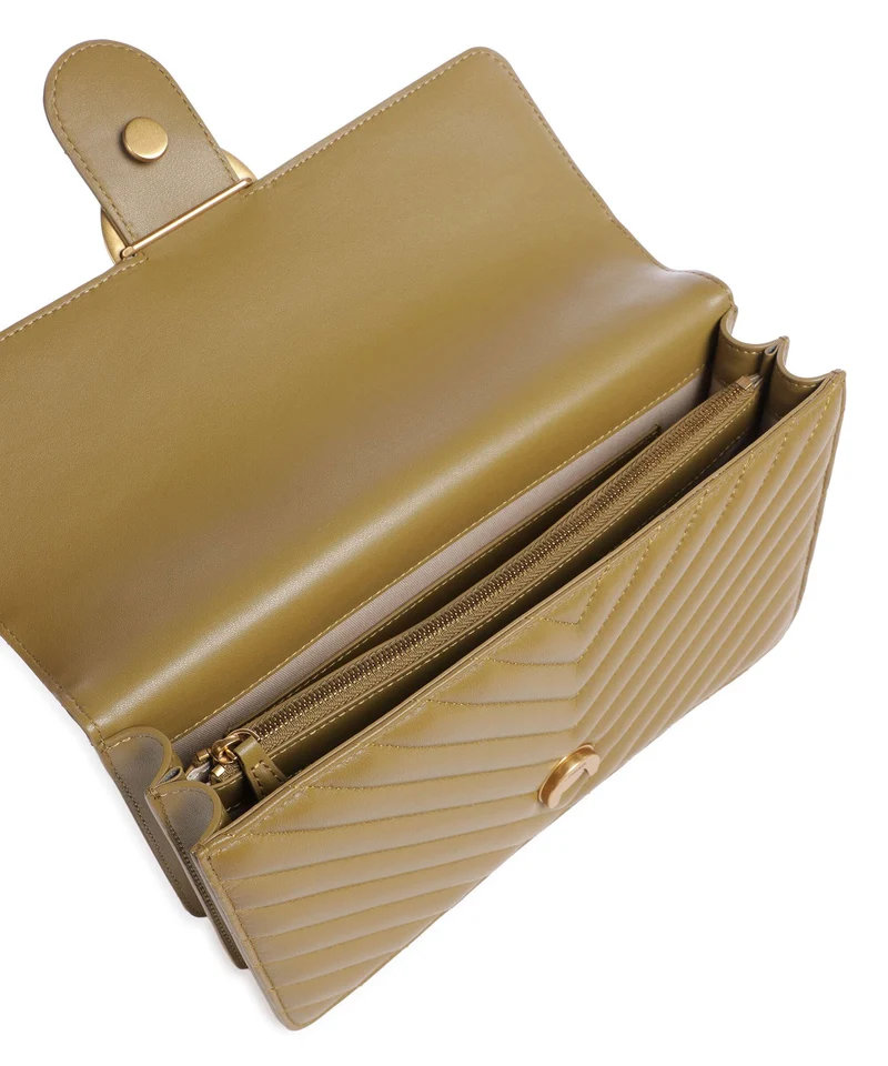 Pinko Love One Classic Schultertasche verde canguro/antique gold