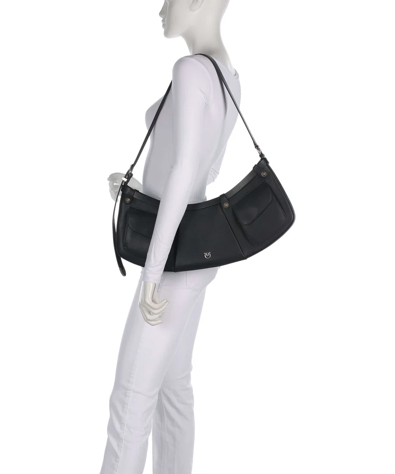 Pinko Pocket Schultertasche nero/old silver