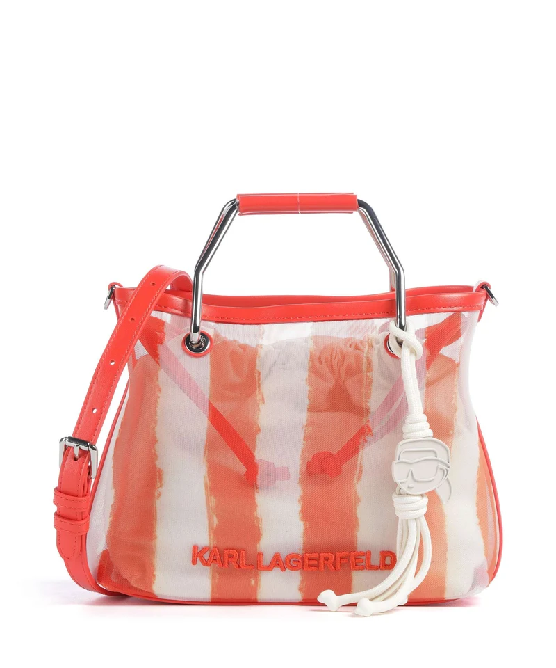 Karl Lagerfeld Ikon Small Handtasche grapefruit stripes