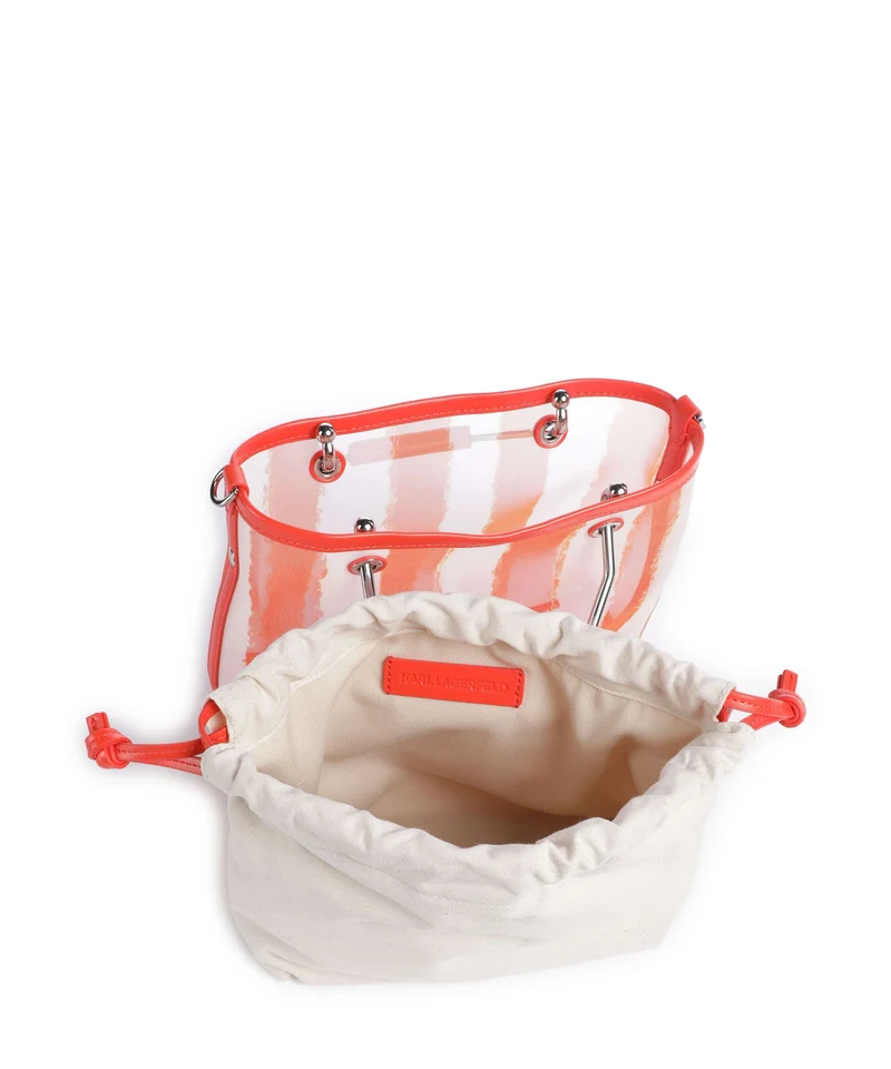 Karl Lagerfeld Ikon Small Handtasche grapefruit stripes