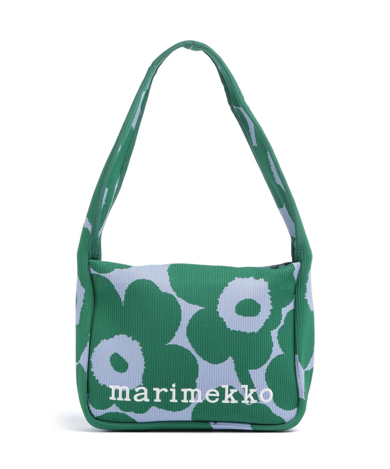 Marimekko Knitted Unikko Schultertasche dark green/blue