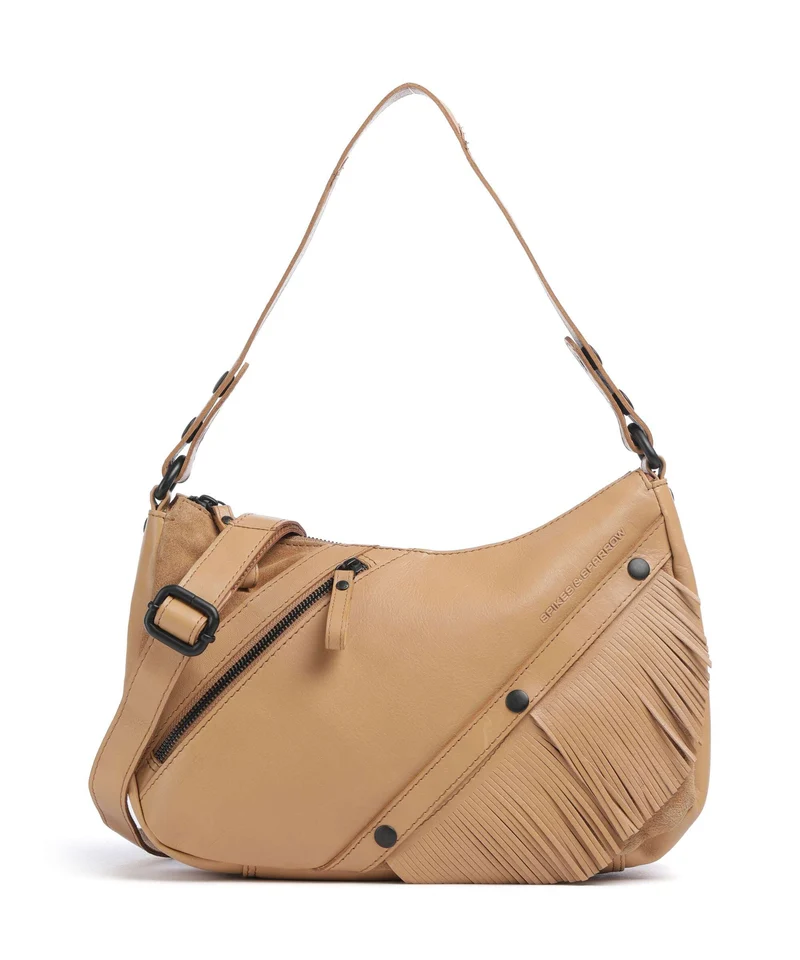 Spikes & Sparrow Suede Mix Jadeline Schultertasche camel