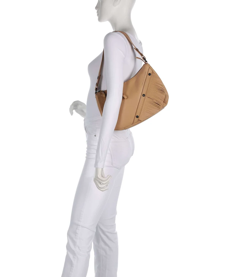 Spikes & Sparrow Suede Mix Jadeline Schultertasche camel