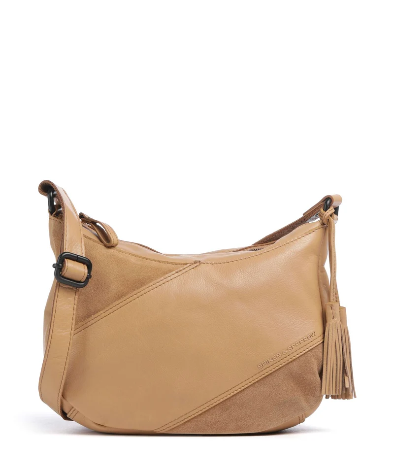 Spikes & Sparrow Suede Mix Lorain Umhängetasche camel