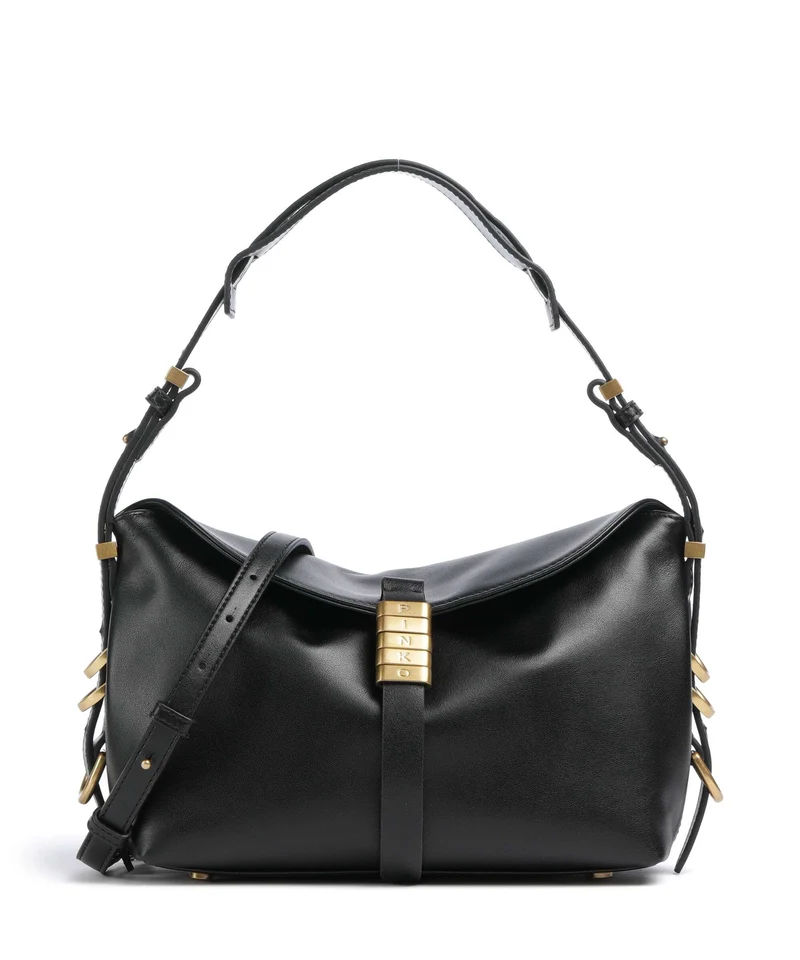 Pinko Saddle Horizontal Mini Schultertasche nero/antique gold