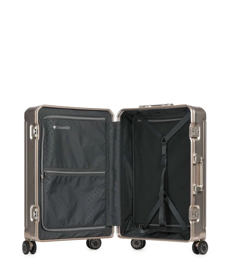Travelite Next 2.0 4-Rollen Trolley champagne