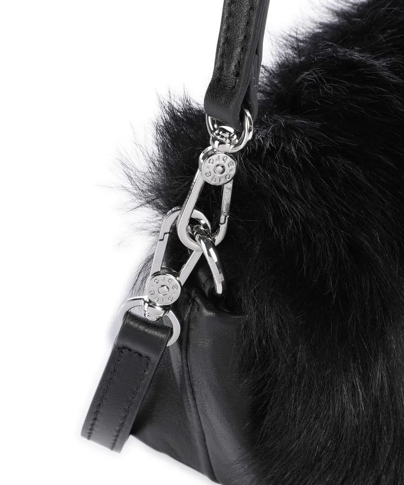 Abro Shearling Mila Schultertasche black/nickel