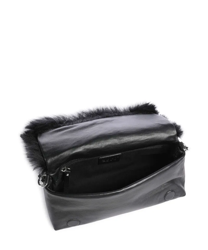 Abro Shearling Mila Schultertasche black/nickel