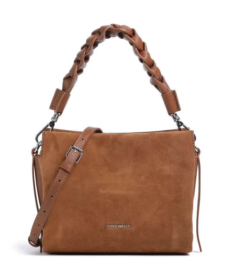 Coccinelle Boheme Suede Handtasche cognac