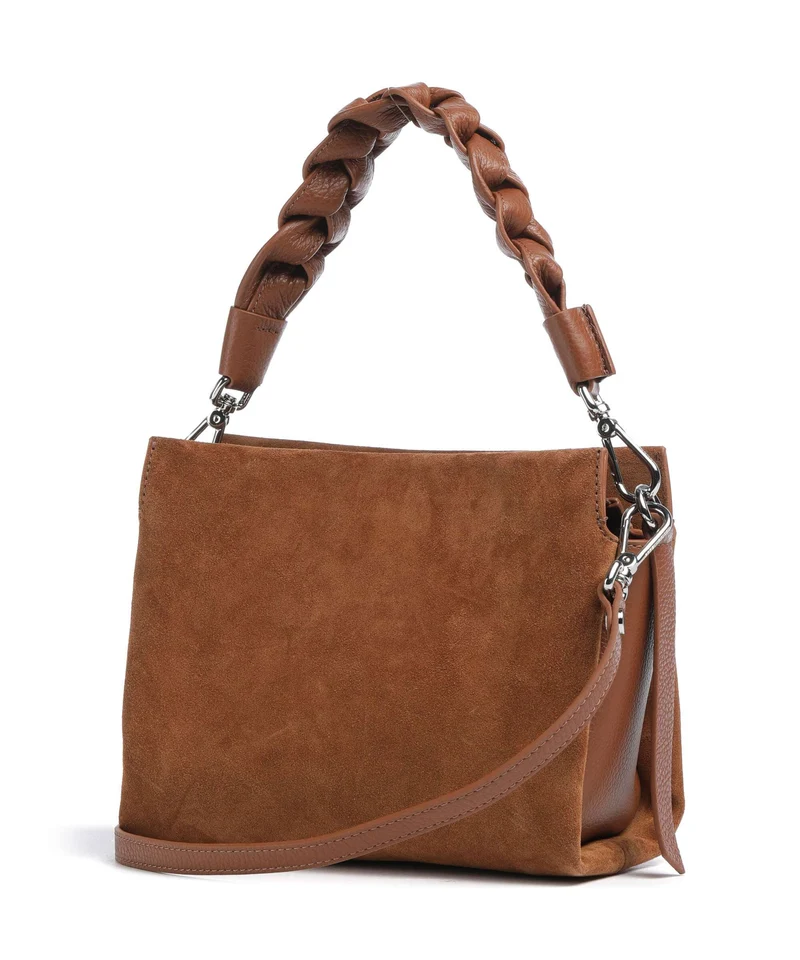 Coccinelle Boheme Suede Handtasche cognac