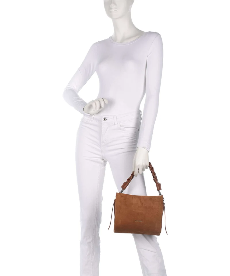 Coccinelle Boheme Suede Handtasche cognac