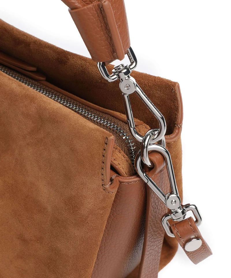 Coccinelle Boheme Suede Handtasche cognac