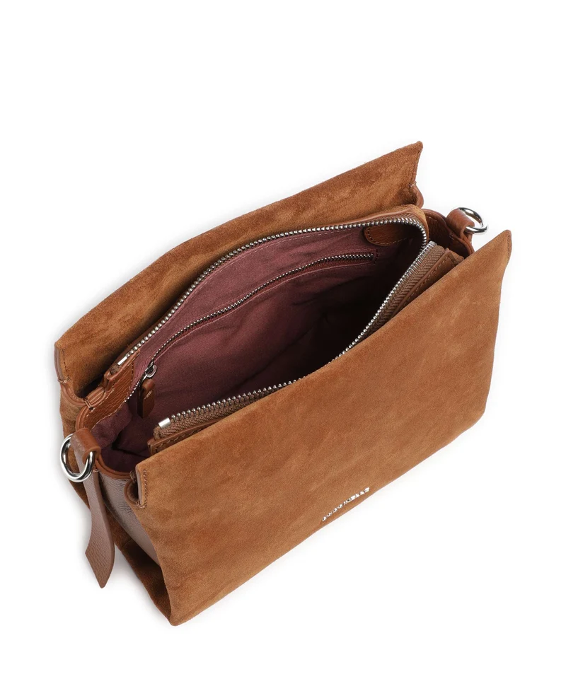 Coccinelle Boheme Suede Handtasche cognac