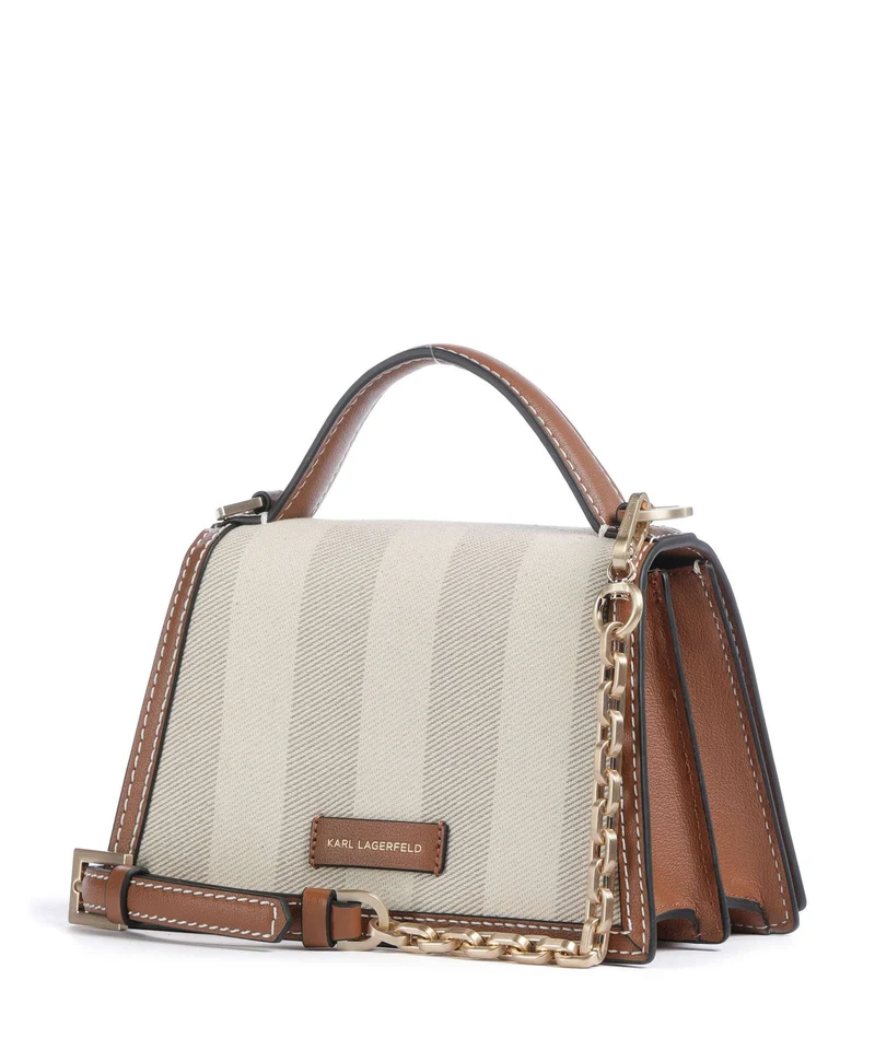 Karl Lagerfeld K/Signature 2.0 Small Umhängetasche natural canvas/tan