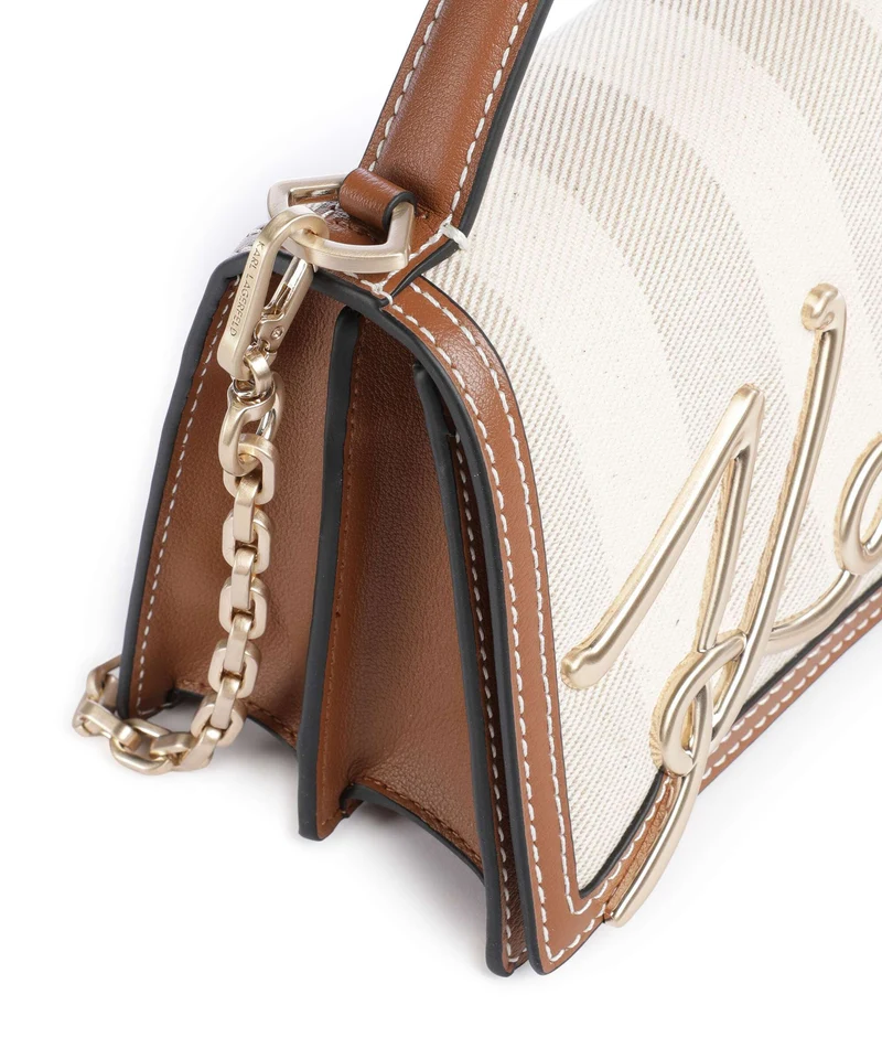 Karl Lagerfeld K/Signature 2.0 Small Umhängetasche natural canvas/tan