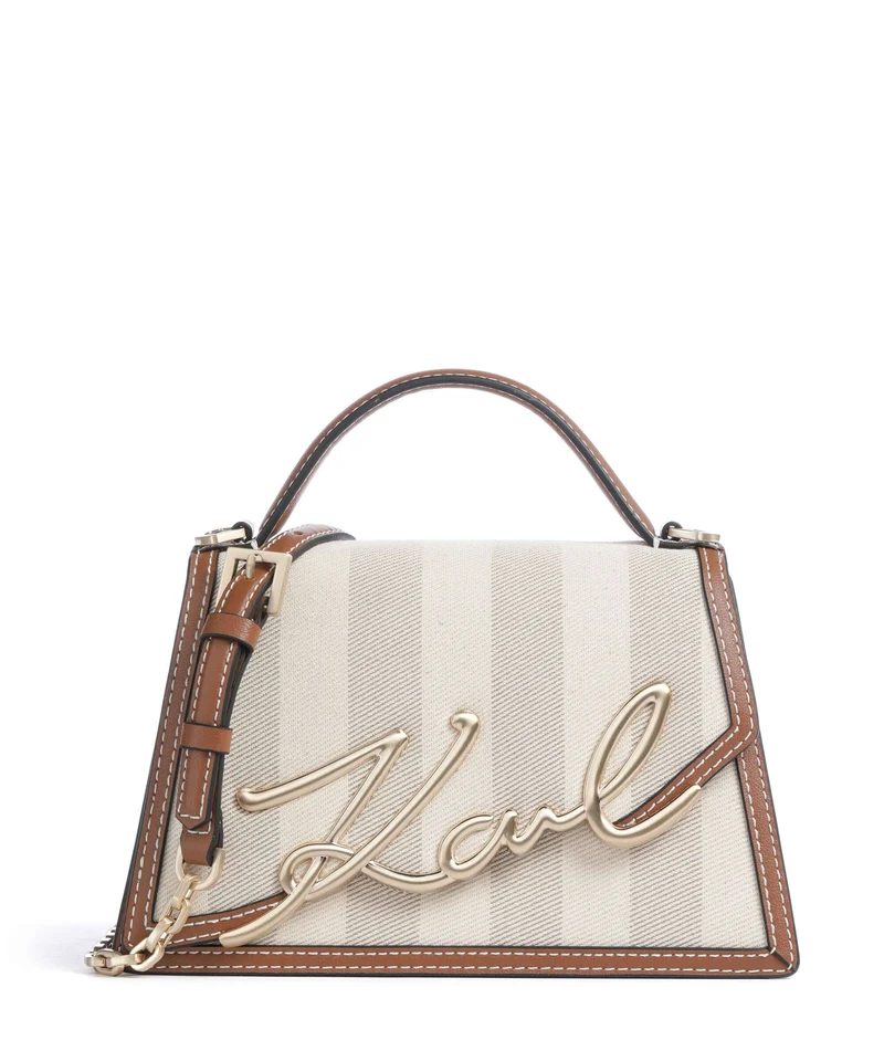 Karl Lagerfeld K/Signature 2.0 Medium Handtasche natural canvas/tan