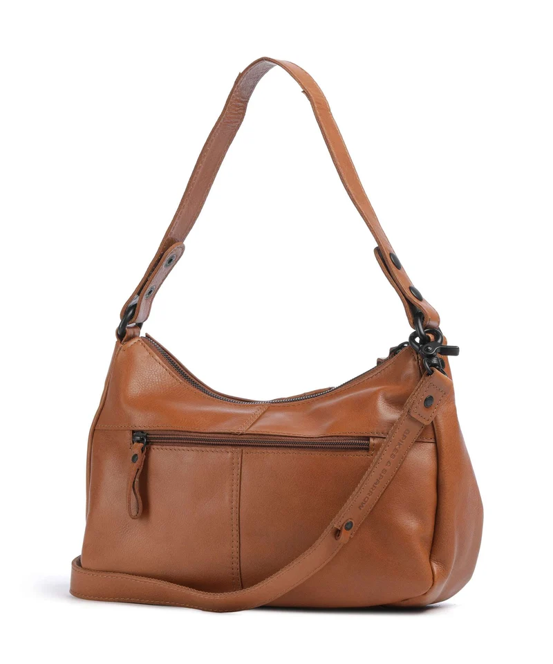 Spikes & Sparrow Suede Mix Jadeline Schultertasche brandy