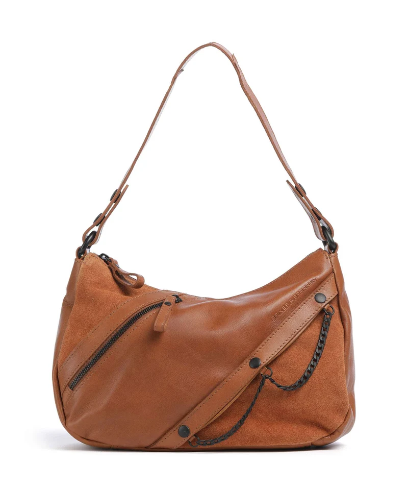 Spikes & Sparrow Suede Mix Jadeline Schultertasche brandy