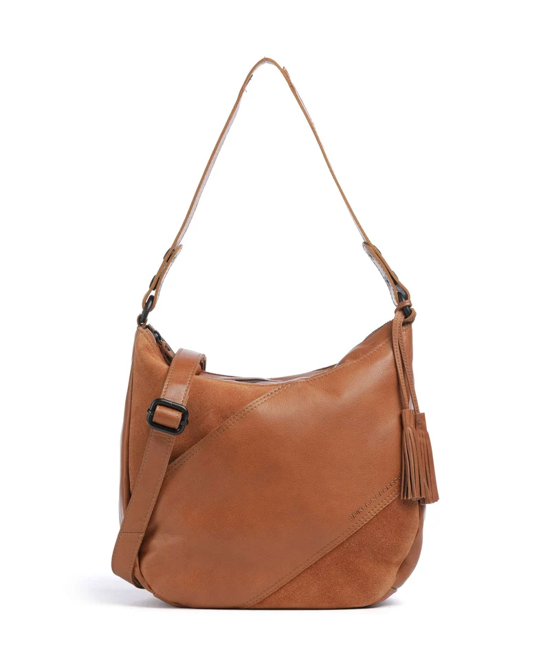 Spikes & Sparrow Suede Mix Natalia Beuteltasche brandy