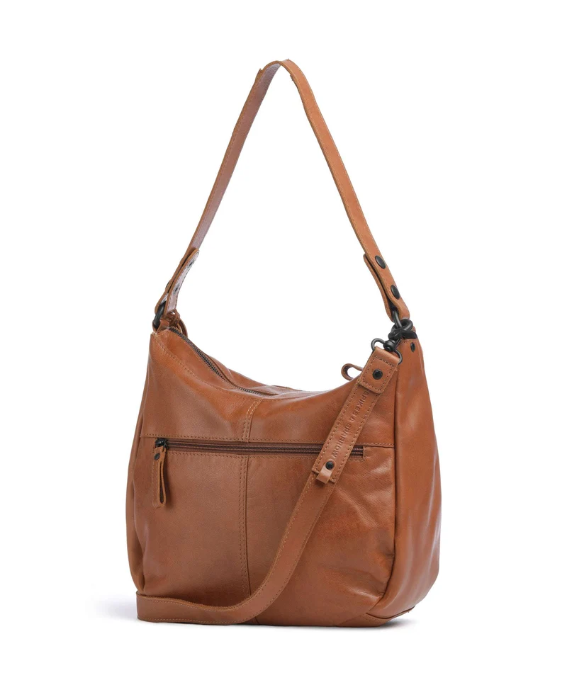 Spikes & Sparrow Suede Mix Natalia Beuteltasche brandy